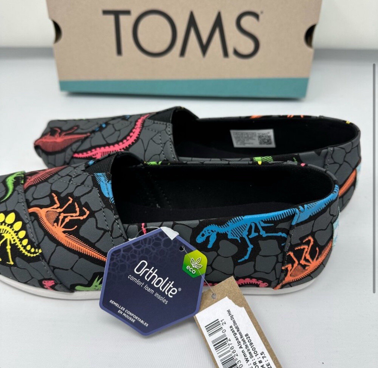Discontinued Rare TOMS Alpargata Multi Dino Size 7.5 image 3