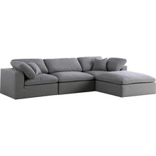 Trent Home Contemporary Gray Durable Linen Fabric Modular Sectional