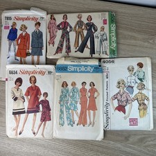 Vintage 1960s Sewing Patterns - Lot of 5 - Simplicity Jumpsuit Business Bust 34