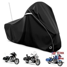 Motorcycle Cover 420D Waterproof Touring Side Box Cover 107"-Side Box Black