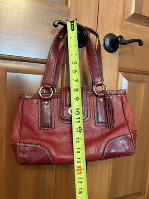 Vintage Coach Hampton Mahogany Red Leather Purse Shoulder Bag