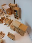 Large lot of Vintage Wood Doll Furniture Plus Extras and 2 Dolls — photo 9