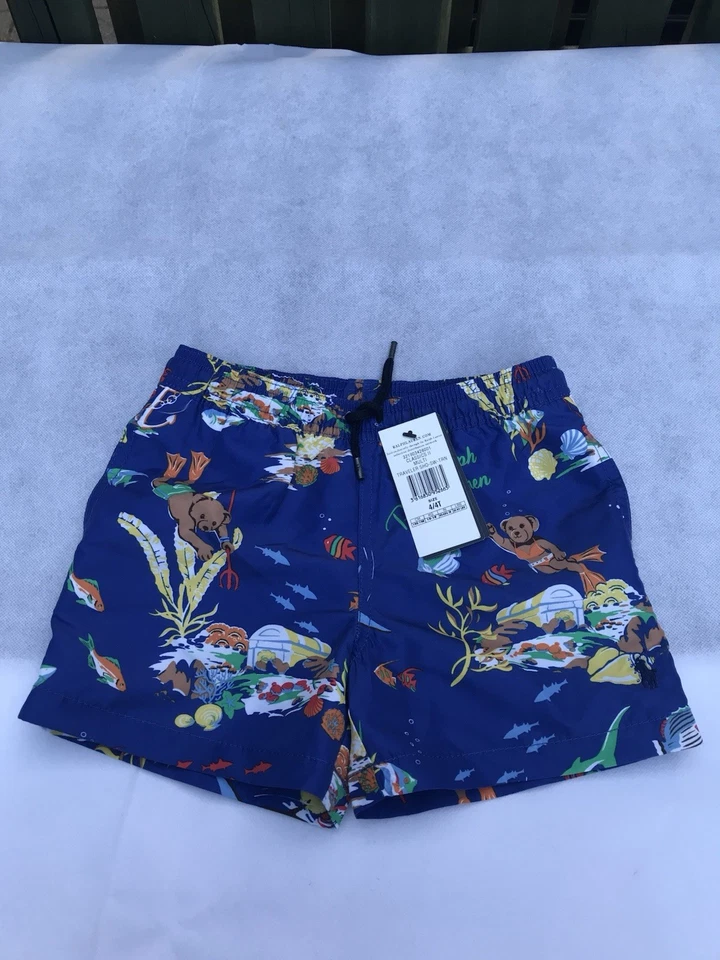 RALPH LAUREN Traveller Polo Bear Swimming Trunk Blue 4 years RRP £75 - Image 3 of 4