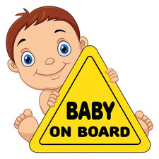 Baby On Board Vinyl Sticker Cute Baby Boy Car Window Decal Printed