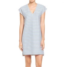 Madewell Dress Womens Extra Small Blue Striped Sheath Coastal Nautical Beachy