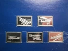 BULLION 1977 5 x Franklin Mint Issue Great Airplanes Silver Ingots Lot 10 #B313
