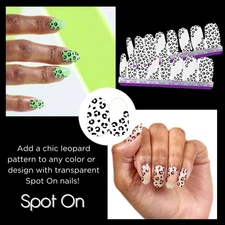 Color Street Spot On Nail Polish Strips Set OVERLAY Clear w/ Leopard Pattern NEW