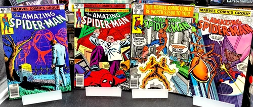 Amazing Spider-Man Newsstand Lot (4) #196, 197, 208, 213 Bronze Age Marvel FN
