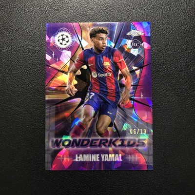 2023-24 Topps Chrome Sapphire UEFA Wonderkids Lamine Yamal RC Black /10