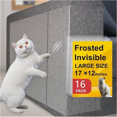 Anti-Cat Scratch Furniture Protector from Cats 16Pack, Clear 