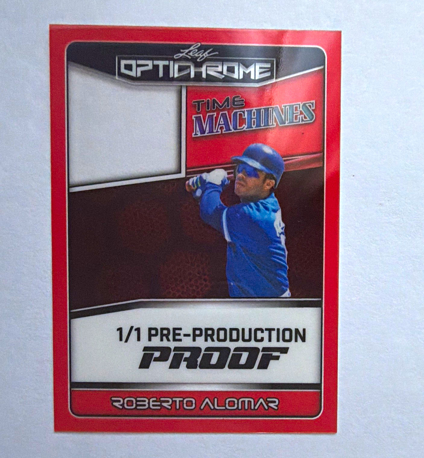 Leaf Optichrome Roberto Alomar Blue Jays Time Machines Pre-Production Proof 1/1