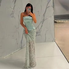 Beaded Evening Dresses Prom Dress Sheath Party Dress Sequined Dress Customized