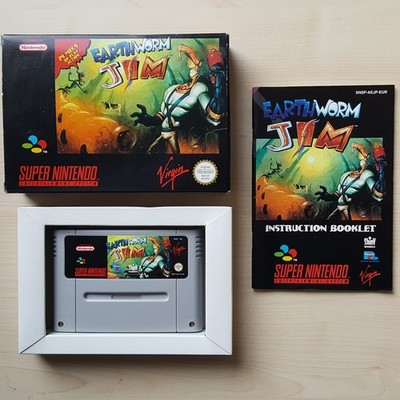 SNES Earthworm Jim 1 in OVP mit Anleitung Super Nintendo PAL Spiel Boxed Game