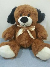 12" Plush Stuffed Animal Brown and Black Puppy Dog