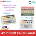 Dental META Absorbent Paper Points Endo Taper .06 or .04 , CHOOSE SIZE, 60/pk.