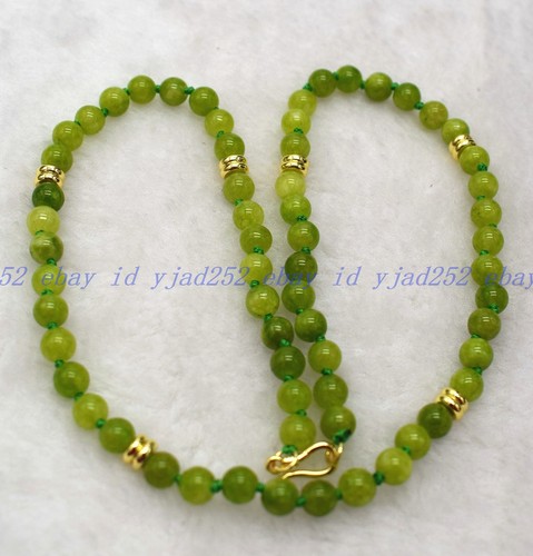 Natural 6mm Green Peridot Round Gemstone Beads Handmade Necklace 16-36" - Picture 5 of 12