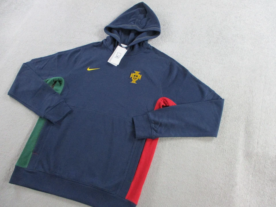 Sudadera con capucha de fútbol Portugal para hombre azul medio Nike felpa francesa bloques de colores Foto 2 de 4