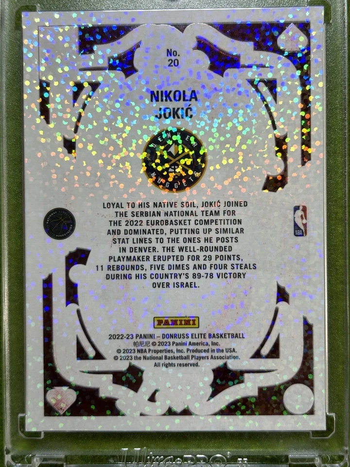 Nikola Jokic WHITE SPARKLE PRIZM CLEAR CARD ASIA RED SSP 2022 Elite DECK Asia SP - Image 4 of 4
