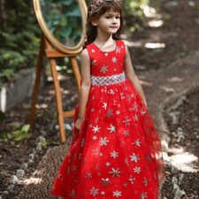 Girls Kids Tutu Princess Dress Pageant Wedding Party Gown Bridesmaid Christmas