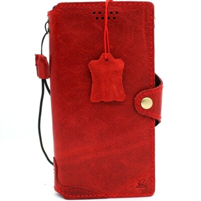 Genuine Leather Case for Samsung Galaxy Note 10 Plus wallet book Wireless Red