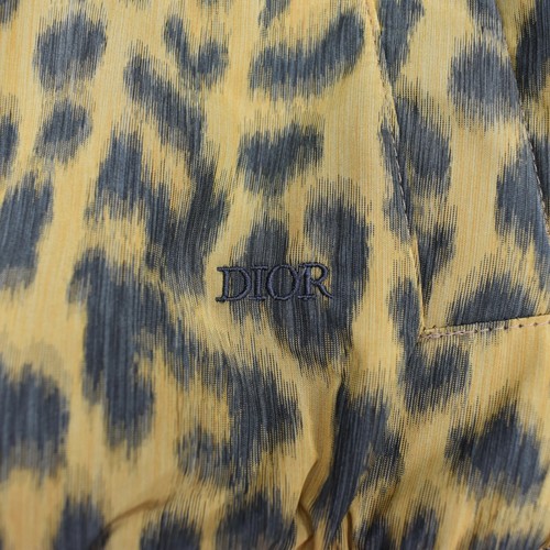 NWT $2900 Dior Homme Leopard Print Woven Bomber Jacket Saddle Men's 50 AUTHENTIC - Picture 6 of 12