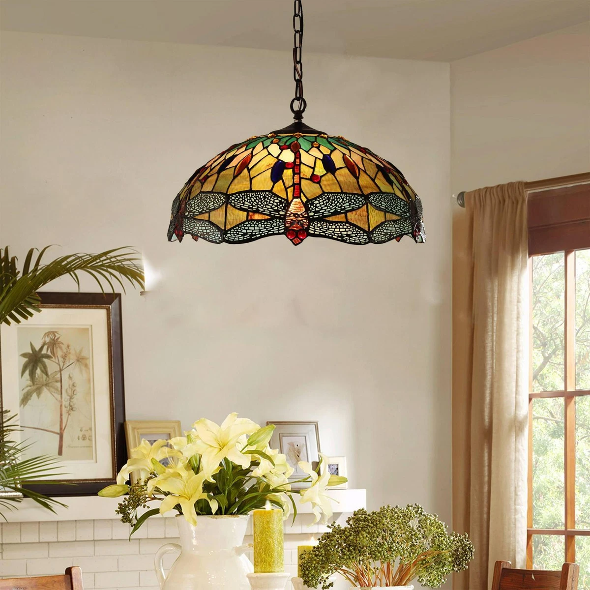 Tiffany style on sale dragonfly ceiling light