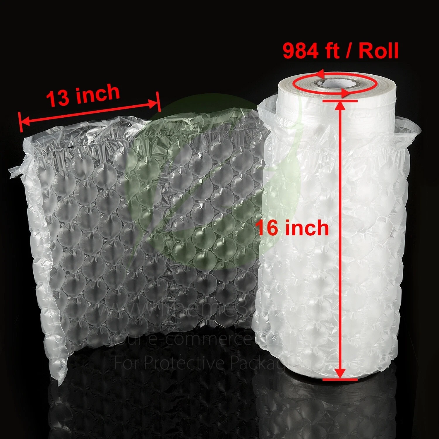 2 PACK 984ft x 16" Air Cushion Machine Film Bubble Pillow Packaging Padding Roll image 3