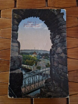 Postcard Hall view from the window of Giebichenstein Castle not used
