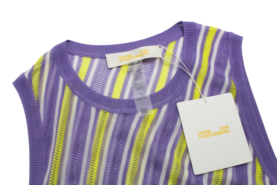 Diane Von Furstenberg Kleid Damen XS Ärmellos Merino Wollmischung Strand Strick - Bild 4 von 4