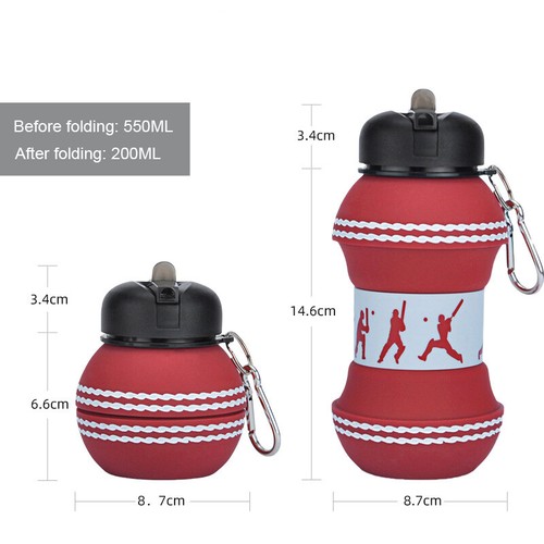 Football Silicone Folding Water Bottle Gym Basketball Drinking Collapsible Cup - Picture 19 of 20