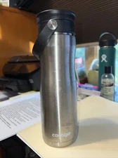 Contigo Insulated Water Coffee Bottle Mug 20oz Stainless Steel Silver Twist Sip