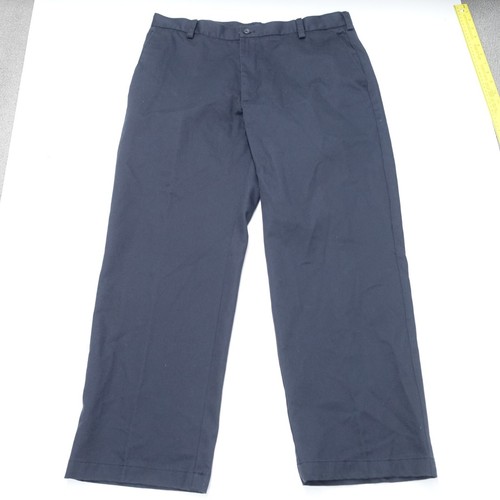 IZOD American Chino Pants Men's 36 X 29 Navy Blue Cotton Flat Front Straight Leg