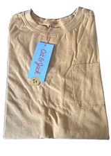 Cat Jack MUSTARD YELLOW Pocket TEE Youth UNISEX Shirt Sz MEDIUM YOUTH KIDS New