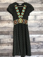 Corey Lynn Calter Anthropologie Women’s Dress Sz 4 100% Silk Aztec Embroidery
