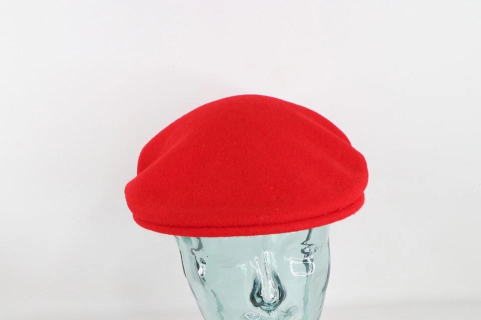 Nuevo de Lote Antiguo Años 90 Streetwear Kangol Lana en Blanco Cabbie Newsboy Gorra Sombrero Rojo Grande Foto 2 de 4