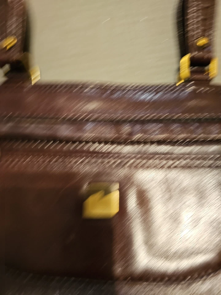 Bolso de mano italiano vintage de cuero Nanninni marrón oscuro Foto 2 de 4