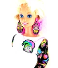 Vtg BARBIE 1992 TROLL Outfit Doll Mattel 10257 Blonde Earrings and Accessories *