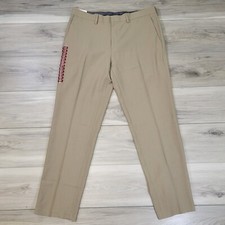 Haggar Pants Men's 34X30 Khaki Performance Comfort Straight Fit New