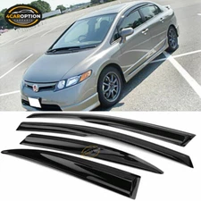 Fits 06-11 Honda Civic Sedan 4DR Mugen Style Window Visors Rain Sun Guard Vent