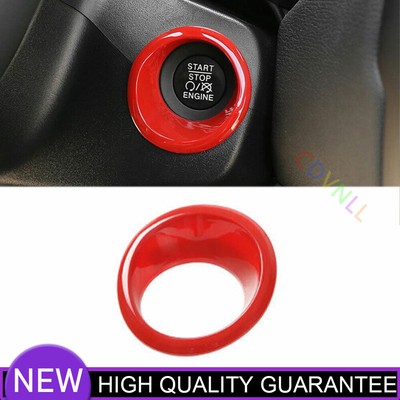 Ignition Switch Start Button Frame Trim Fit For Jeep Compass 2017-20 Bright Red