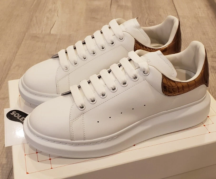 Alexander McQueen Men's Oversized Platform Sneakers 9 US / 42 EU White Gold  Croc | eBay