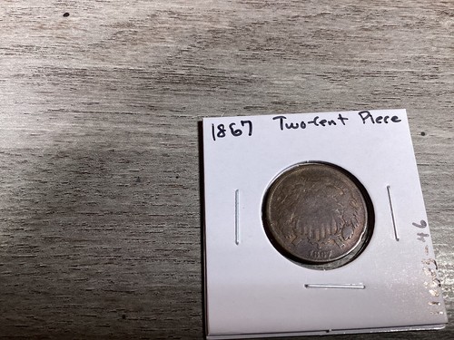 1867 Two-Cent Civil War Era U.S. Copper Coin-110623-46