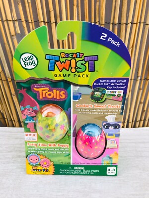 New Leap Frog RockIt Twist Trolls & Cookie Sweet Treats Party Poppy 2 Game Packs