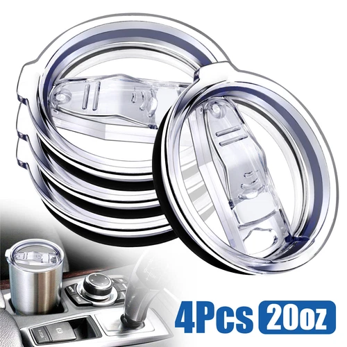 4X 20oz Splash Spill Proof Lids Slider Lid Skinny Tumbler Cup Replacement Covers - Picture 6 of 11