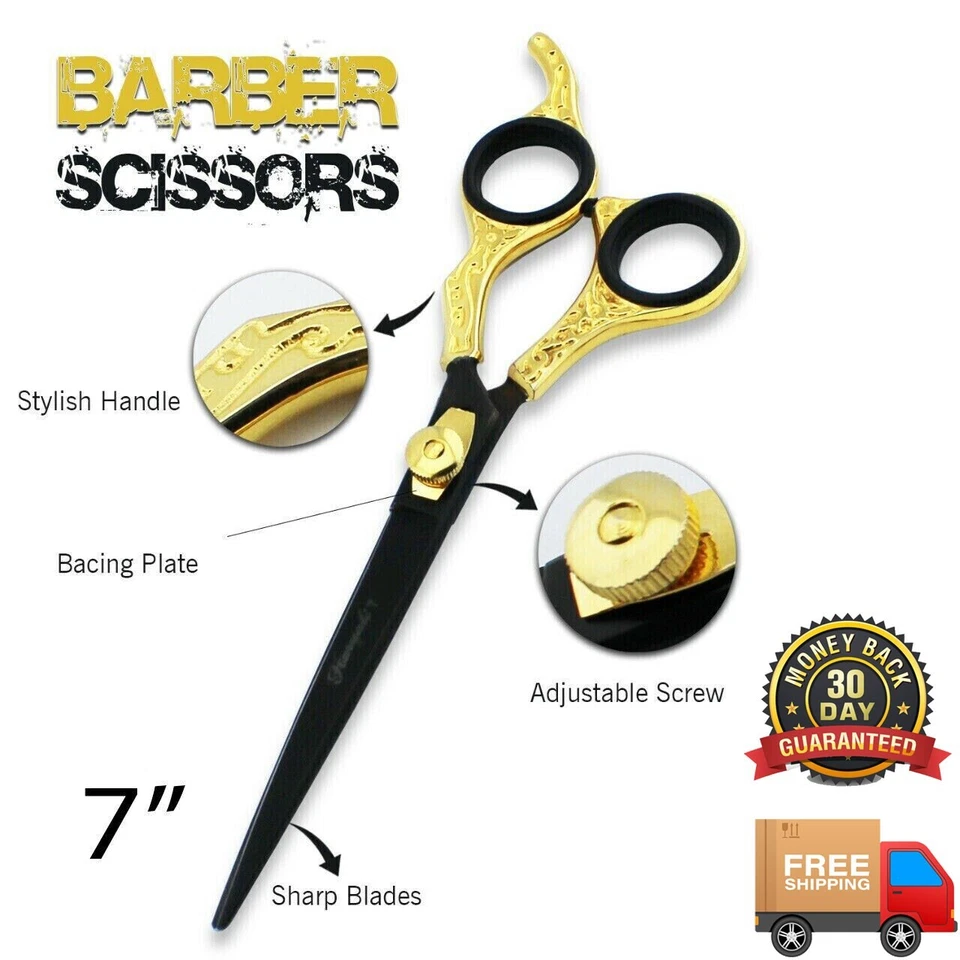 HARYALI LONDON Hairdressing Barber Scissors Mustache or Beard Shears Sharp Razor Scissor 7 inch