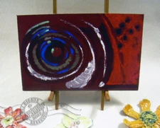 The Watcher's Eye 2021 C Peterson * Original Signed Painting *  Red Abstract 