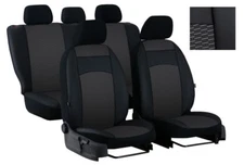 Eco-Leather + Fabric Tailored Full Set Seat Covers Toyota Hilux Mk8 2016-2025