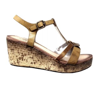 gold weave sandals