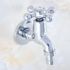 Polished Chrome Wall Mounted Kitchen Bathroom Washing Machine Tap Faucet fav154