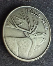 Bull Elk antique bronze coin card guard